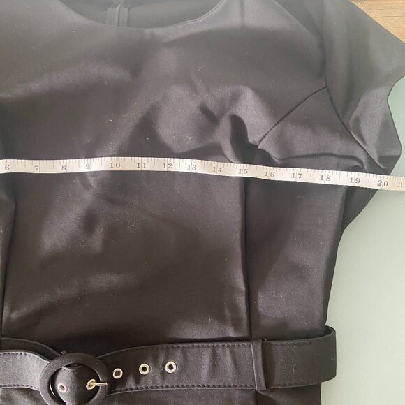 Mango - Belted Black Knee length dress - Size 12 - Picture 10 of 10